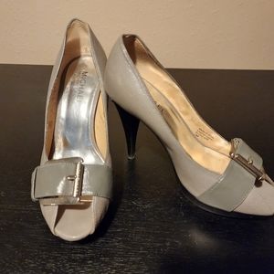 Michael Kors leather MK logo high heels